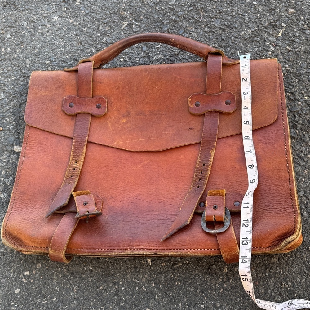Rustic vintage Classic Brown Leather satchel Bag